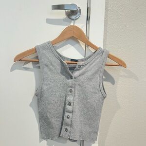 Brandy Melville Grey Button Tank